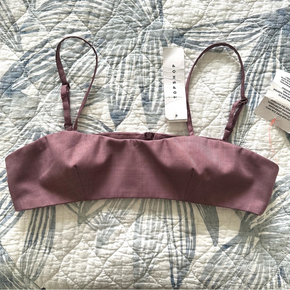 Topshop Bralette Crop Top for Blazer in Dark Purple NWT, Size 2